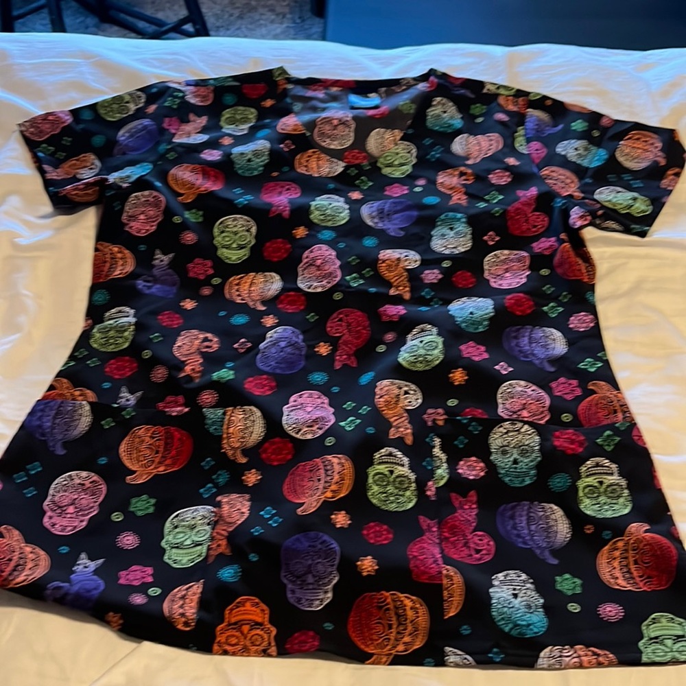 Halloween scrub top